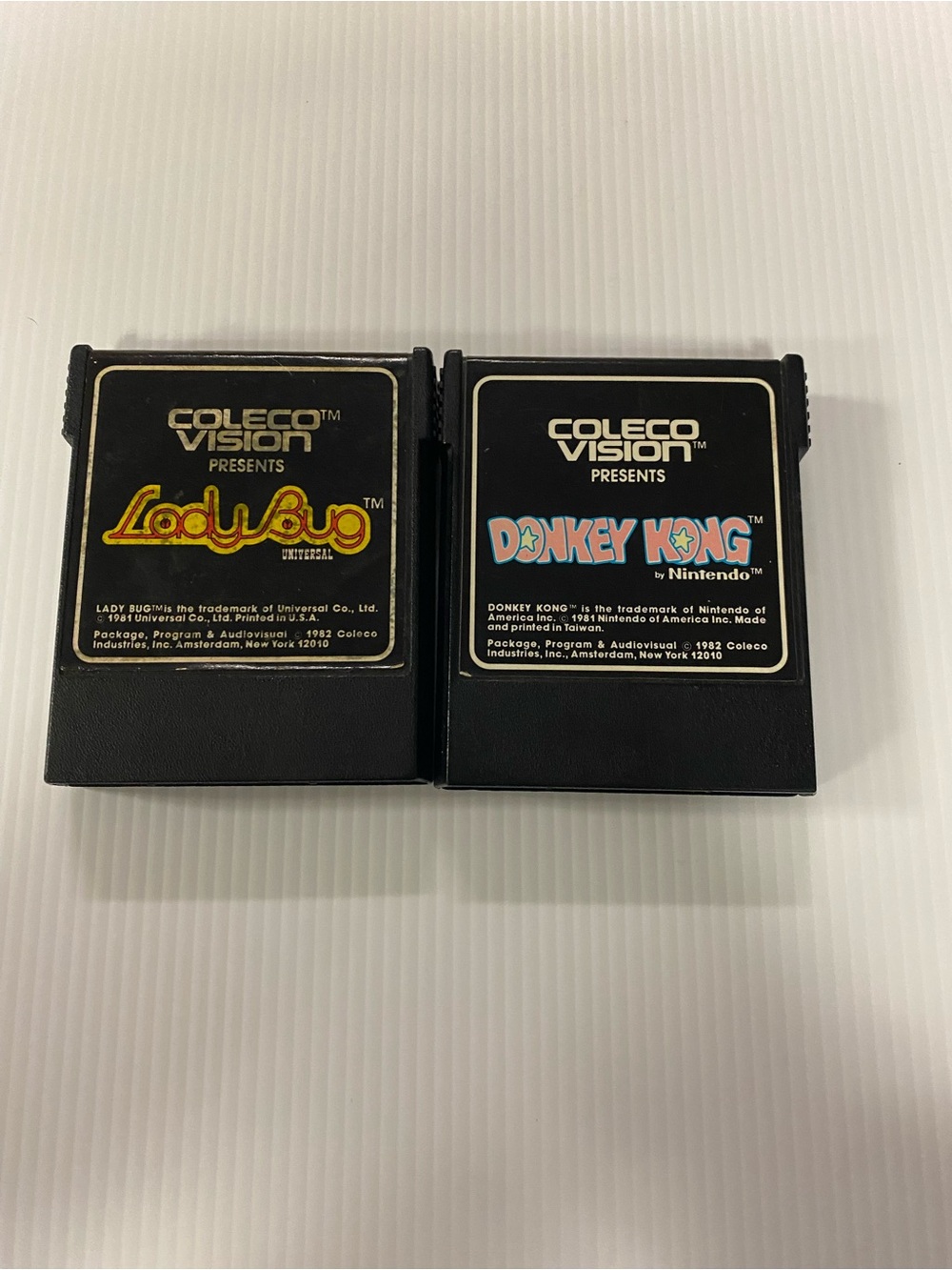 Lot Of 2 Coleco Vision Video Games - Donkey Kong & Ladybug